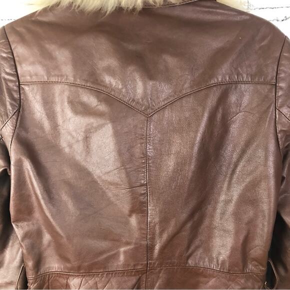 Vintage 70’s Penny Lane Leather & Fur Jacket - Picture 8 of 9